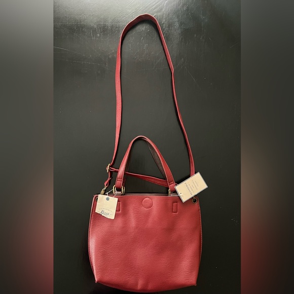 NWT • G.H. Bass & Co. Reversible Bag • Red & Brown - Picture 2 of 13